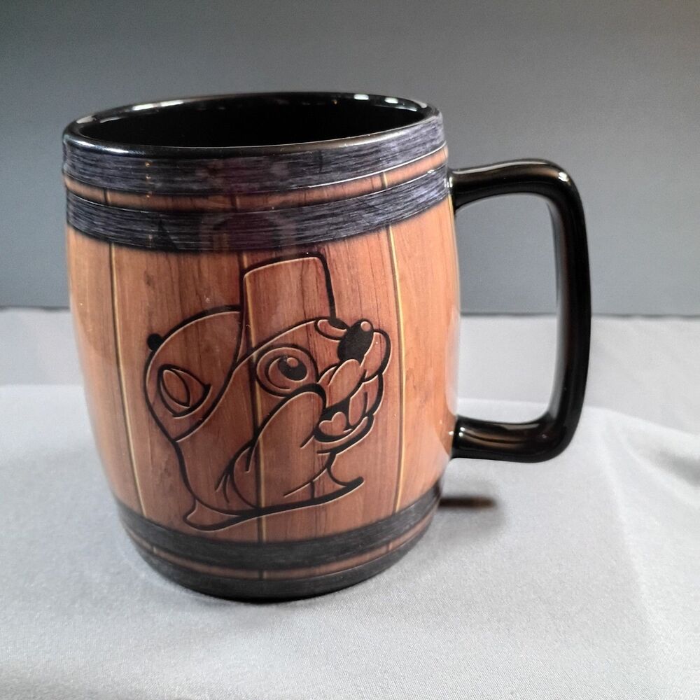 Buc-ee’s Ceramic Coffee Mug Brown Collectible 14-16 oz Cup Barrel Designed